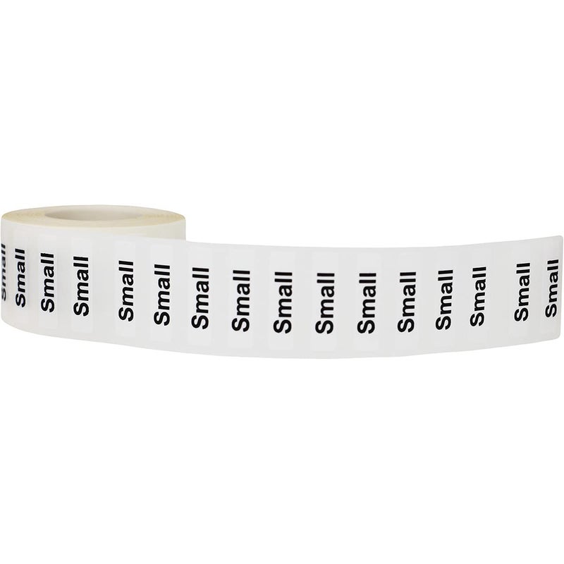 InStockLabels.com Small Clothing Labels â€“ Clear Size Strip Stickers with Black Text, 1.25 x 5 Inch Adhesive Labels, 125 Total Stickers for Retail Apparel, Clothing Organization, and Inventory â€“ Made in The USA - Image 2